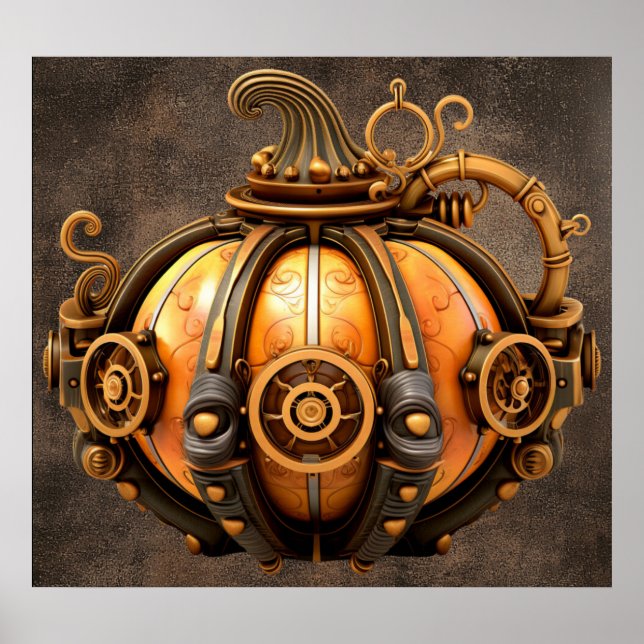 Póster Poster de calabaza de Steampunk otoño (Frente)