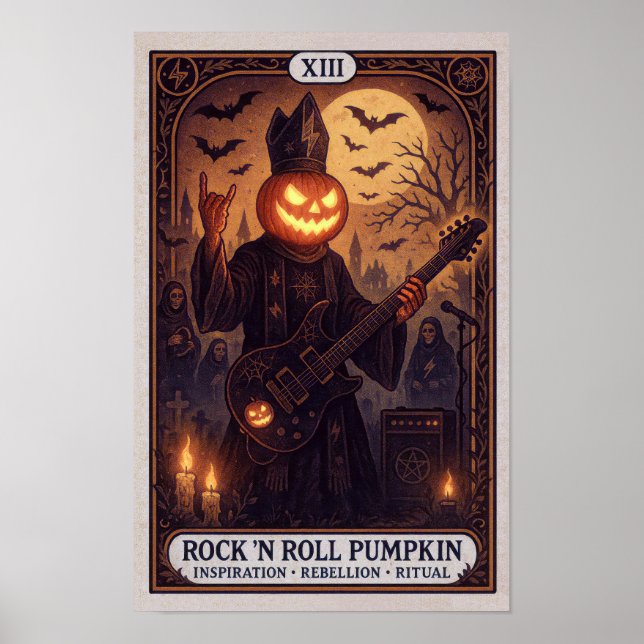 Póster Poster de calabaza para rollos Rock ’N - Tarjeta T (Frente)