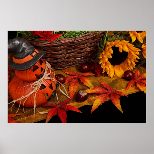 Póster Poster de calabazas de girasol otoñal otoño (Frente)