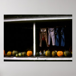 Póster Poster de calabazas y líneas de lavado