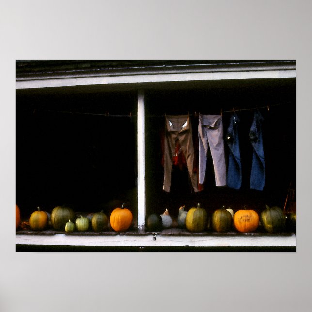 Póster Poster de calabazas y líneas de lavado (Frente)
