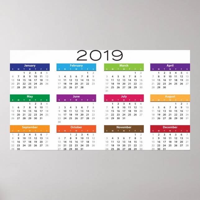 Póster Poster de calendario 2019 de moda (Frente)