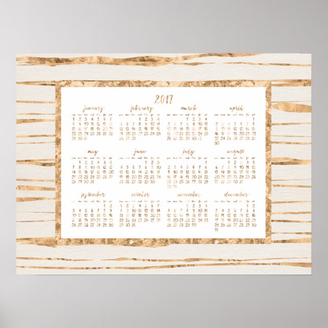 Póster Poster de Calendario Anual de Relieve metalizado d (Frente)