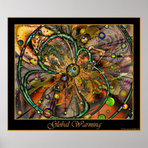 Póster Poster de calentamiento global