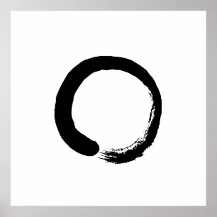 Póster Poster de caligrafía de círculo de Ensō Zen
