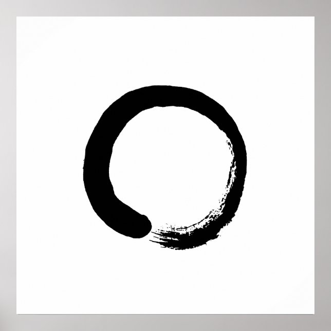 Póster Poster de caligrafía de círculo de Ensō Zen (Frente)