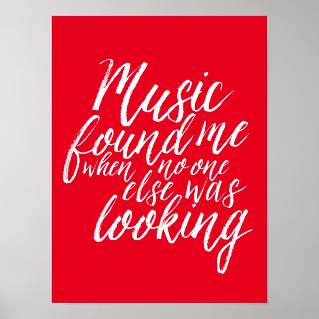 Póster Poster de caligrafía de citas a mano de música roj (Frente)