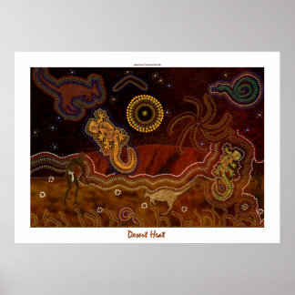 Póster Poster de calor del desierto aborigen australiano