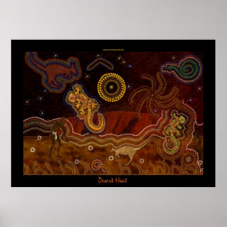 Póster Poster de calor del desierto aborigen australiano