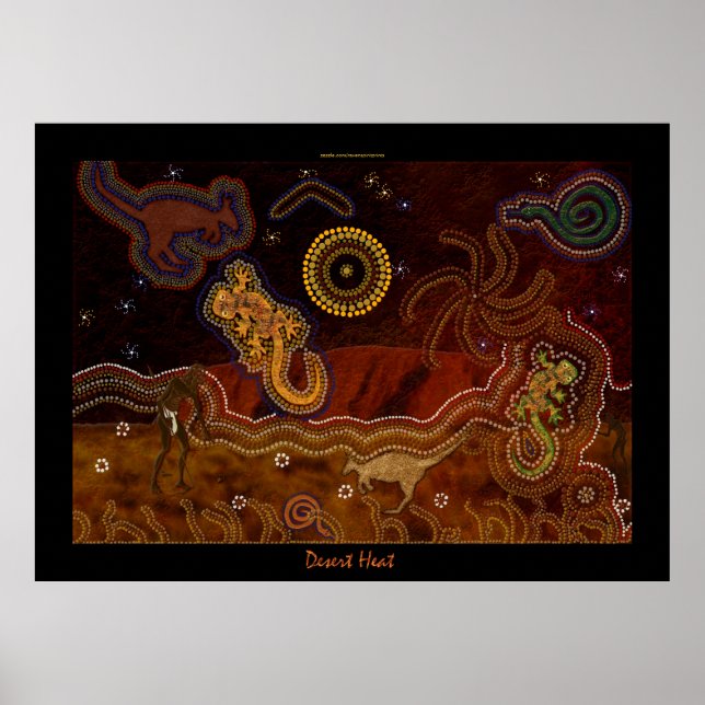 Póster Poster de calor del desierto aborigen australiano (Frente)