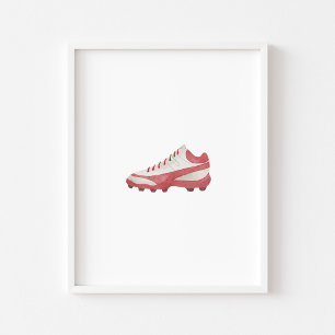 Póster Poster de calzado de fútbol vintage de color de ag