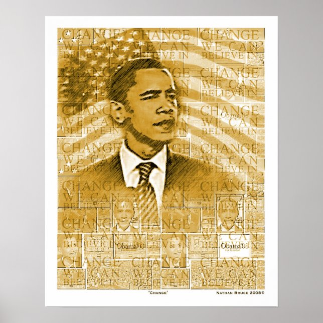 Póster Poster de "cambio" de Obama (Frente)