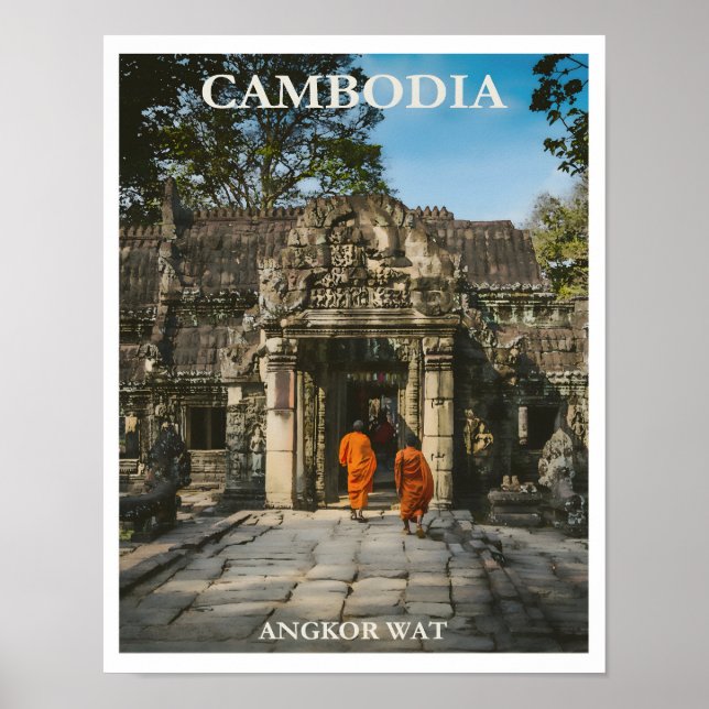 Póster Poster de Camboya Vintage