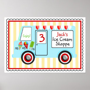 Póster Poster de Camión de Crema de Hielo - Niños