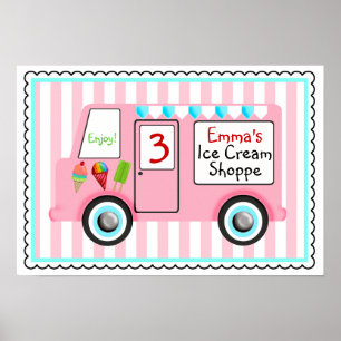 Póster Poster de Camión de Helado