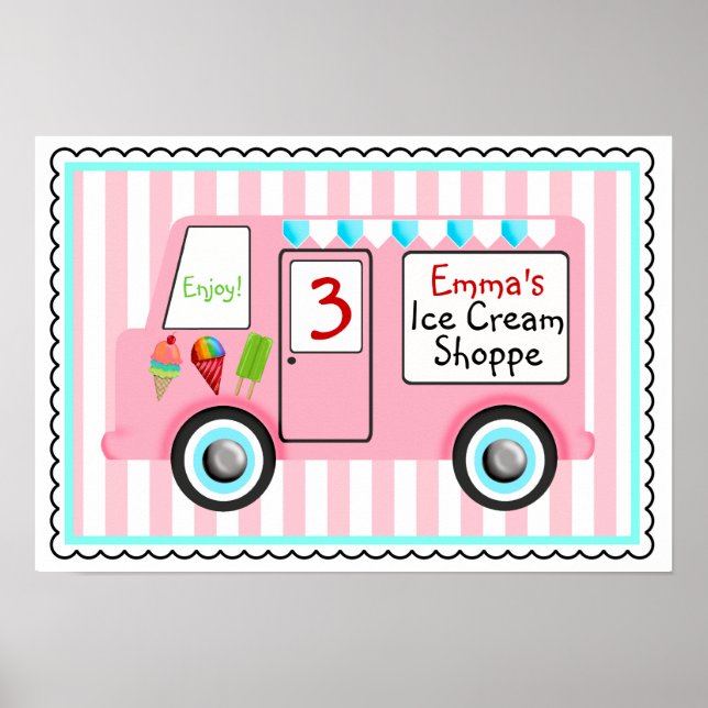 Póster Poster de Camión de Helado (Frente)