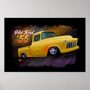 Póster poster de camiones Chevy 1955