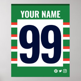 Póster Poster de camiseta de rugby personalizada de los T