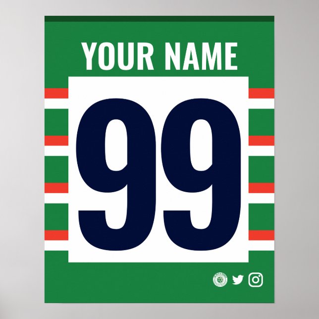 Póster Poster de camiseta de rugby personalizada de los T (Frente)