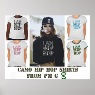 Póster Poster de Camisetas de hip hop de camuflaje