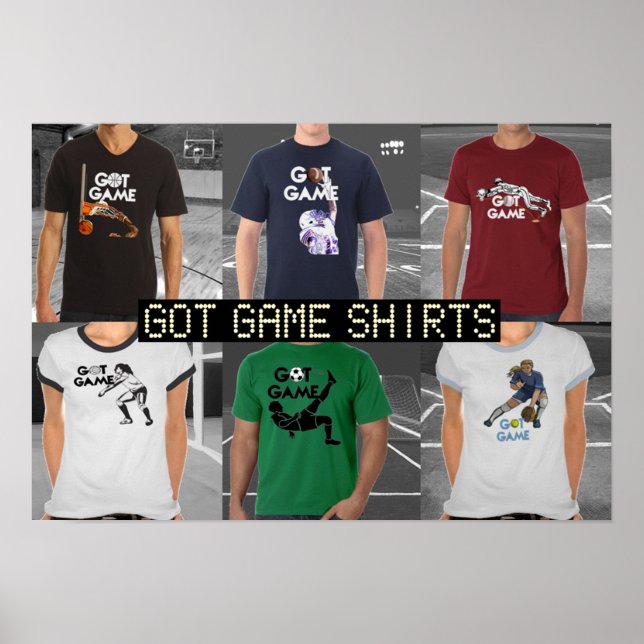 Póster Poster de camisetas de juego (Frente)