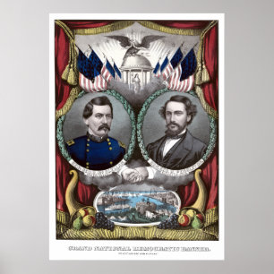 Póster Poster de campaña de McClellan y Pendleton