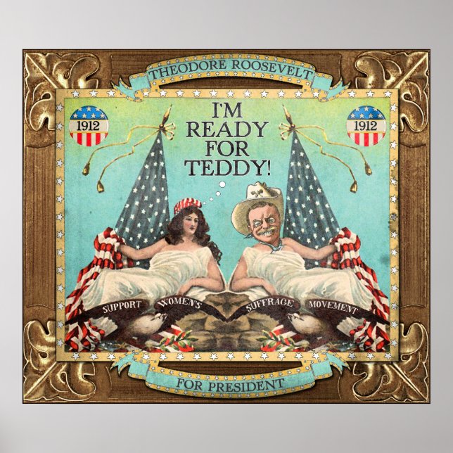 Póster poster de campaña 'Preparado para Teddy' Roosevelt (Frente)