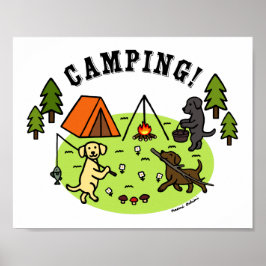 Póster Poster de Camping de Tres Labradors