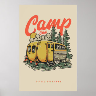 Póster poster de camping vintage