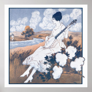 Póster Poster de campo de algodón