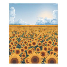 Poster de campo de girasol - Vector plano Minimali