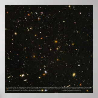 Póster Poster de campo ultraprofundo de hubble de alto ni