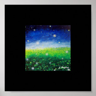 Póster Poster de campos de luciérnagas