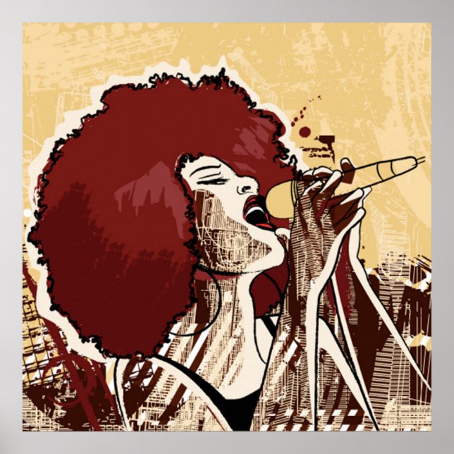 Póster Poster de cantante afrocéntrico (Frente)