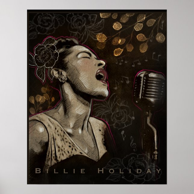 Póster Poster de Cantante de Jazz de Billie Holiday (Frente)