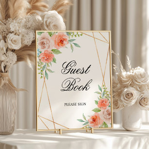 Póster Poster de canto de peluquería Rosa y Gold Guest Bo