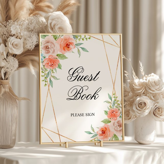 Póster Poster de canto de peluquería Rosa y Gold Guest Bo (Subido por el creador)