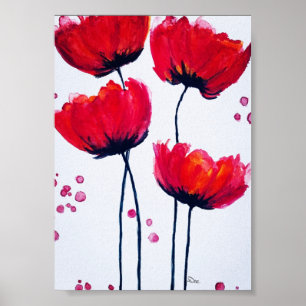 Póster Poster de canvas de amor a amapola (5x7)