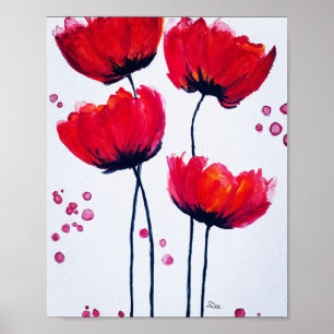 Póster Poster de canvas de amor por amapola (8x10)