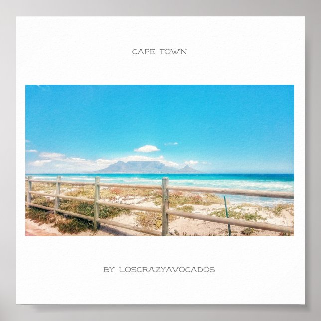 Póster Poster de Cape Town Table Mountain Beach View (Frente)