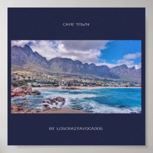 Póster Poster de Cape Town Table Mountain Beach View