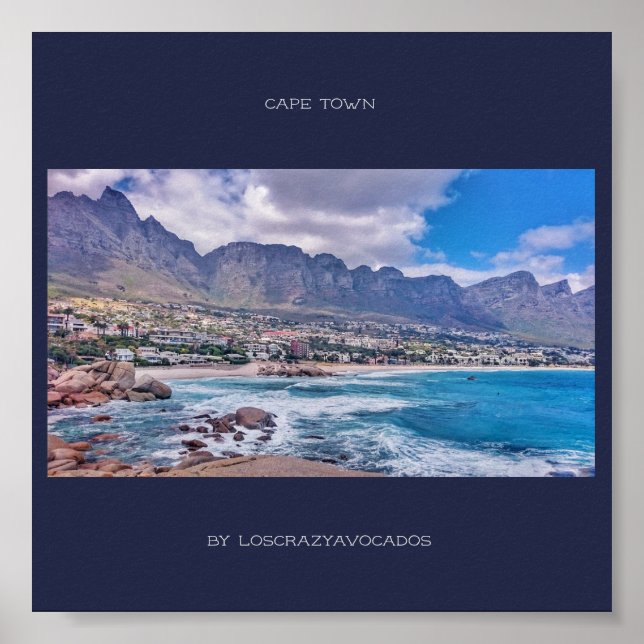 Póster Poster de Cape Town Table Mountain Beach View (Frente)