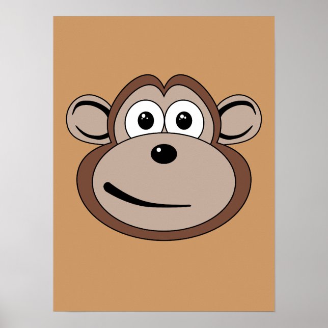 Póster Poster de cara de mono personalizado (Frente)