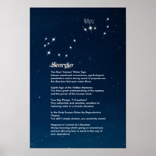 Póster Poster de Características del Escorpio