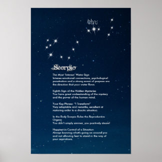 Póster Poster de Características del Escorpio
