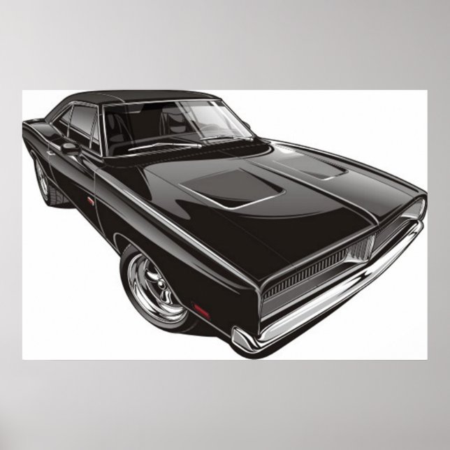 Póster poster de cargador Dodge de 1969 (Frente)