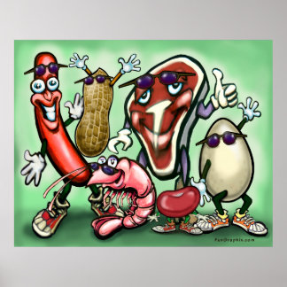 Póster Poster de carne y proteínas