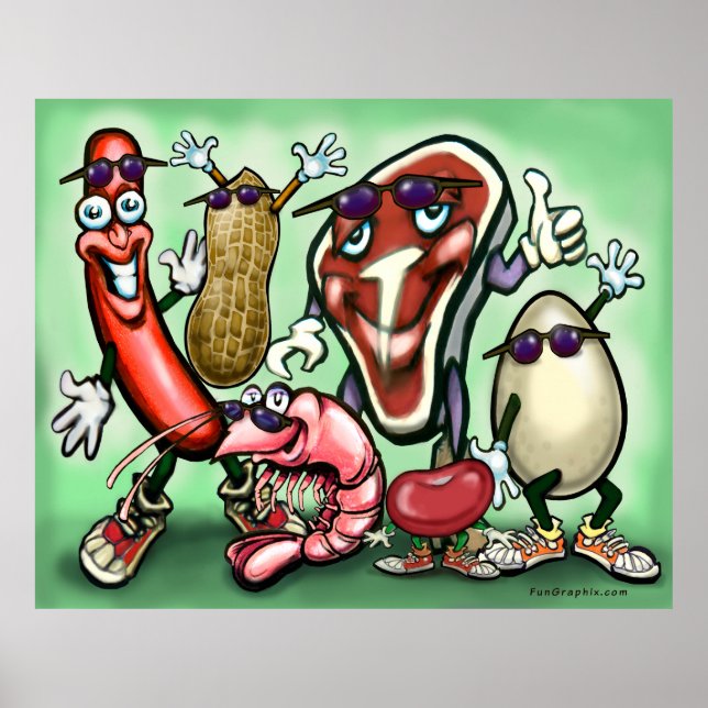 Póster Poster de carne y proteínas (Frente)