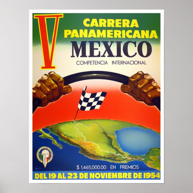 Póster poster de Carrera Panamericana de Carrera (Frente)