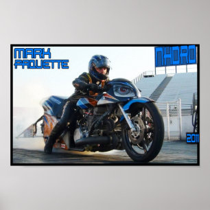 Póster Poster de carreras de arrastre de motocicletas Tur